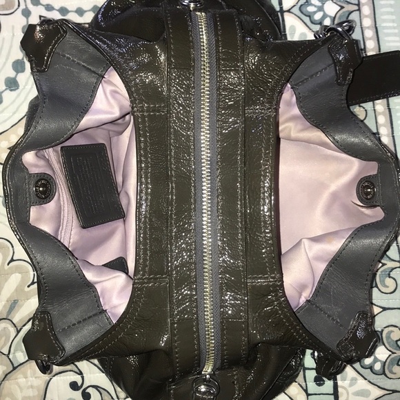 Coach Mia Maggie Graphite Patent Leather Hobo Bag - Picture 4 of 16